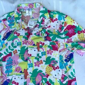 Hello Kitty Hawaiian shirt button down men’s medium NWT short sleeve unisex